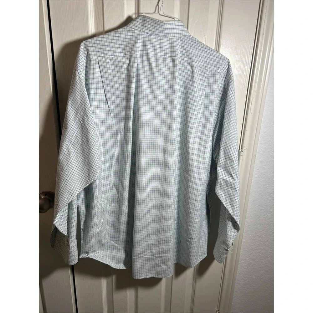 Polo Ralph Lauren Plaid Button Down Shirt Mens 18 34/35‎ Blue Pony Long Sleeve